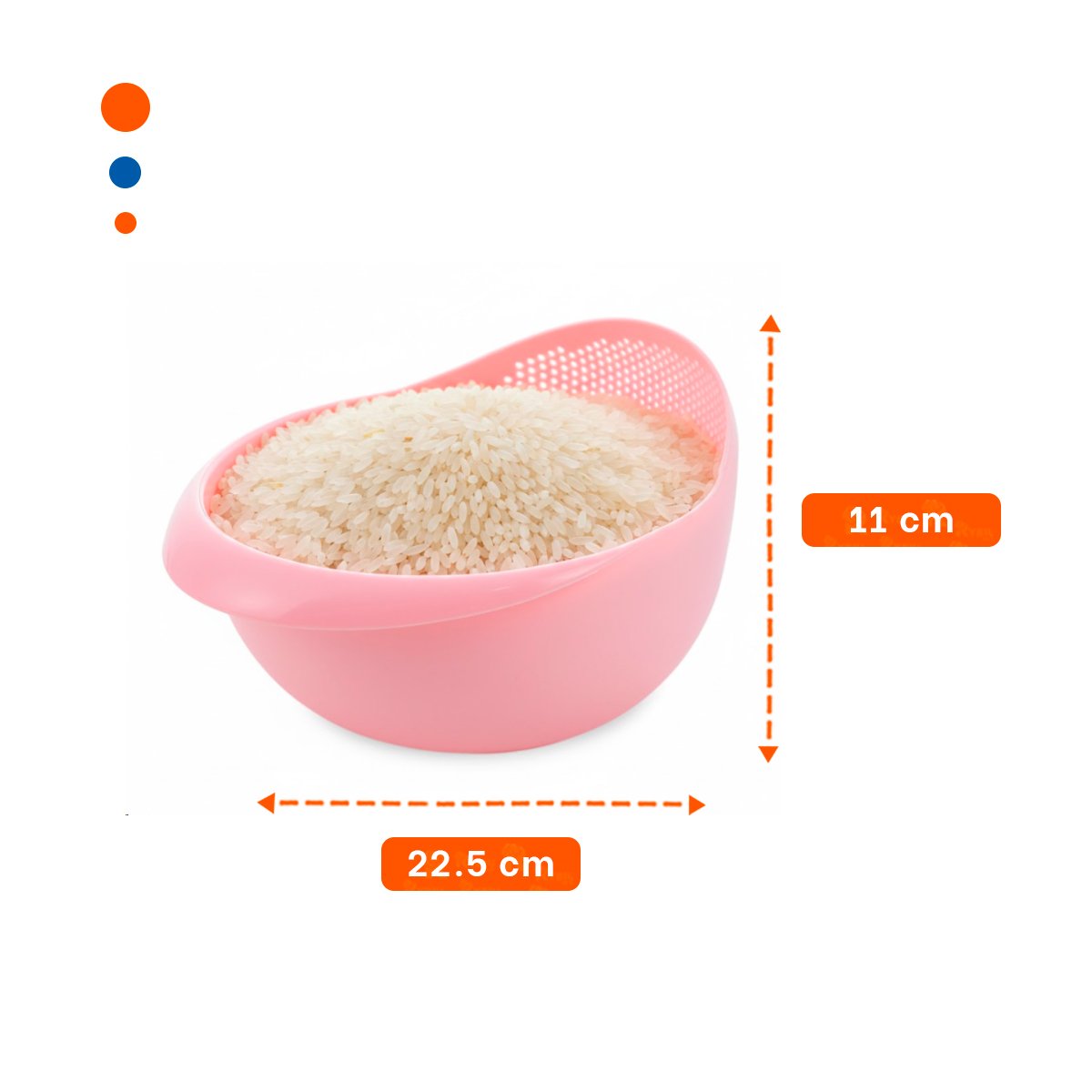 PACK6 PLATON COLADOR DE ARROZ ROSADO 22,5X11CM PARA COCINA HOGAR ELEGANTE - 4