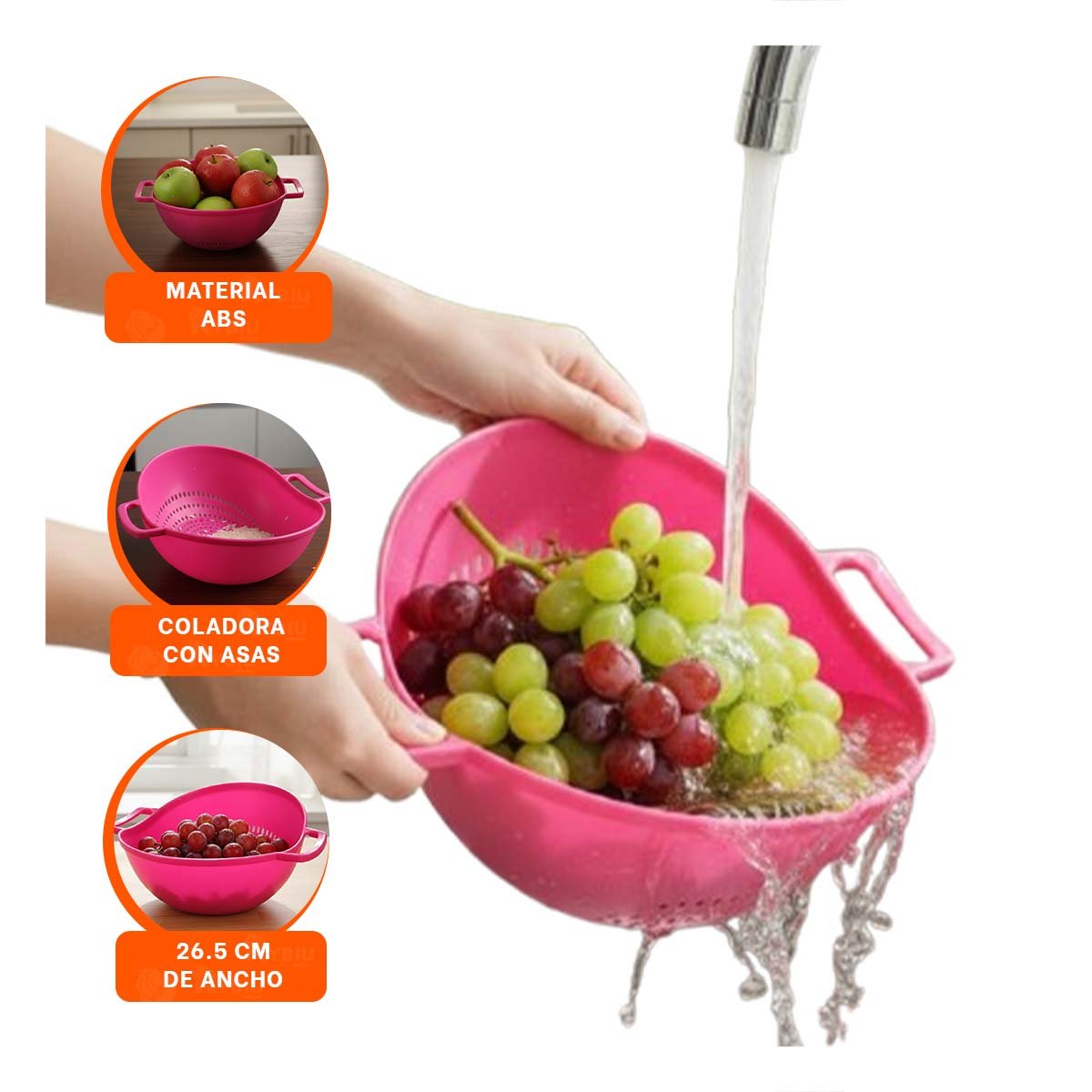 PLATO ESPECIAL ROSADO PARA ARROZ CON ASAS 22,5X26,5CM COCINA HOGAR MODERNO - 3