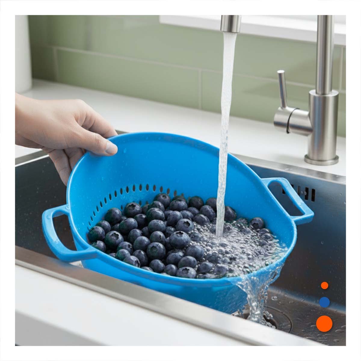 PACK4 REJILLA COLADORA CELESTE PARA ARROZ CON ASAS 22,5X26,5CM COCINA HOGAR Y+REGALO STICKER - 3