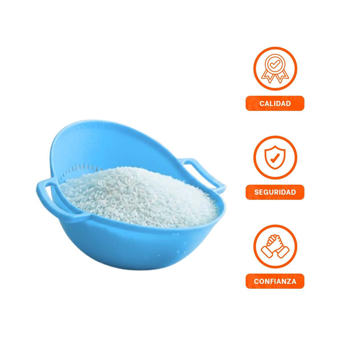 PACK6 REJILLA COLADERA CELESTE PARA ARROZ CON ASAS 22,5X26,5CM Y+REGALO STICKER - 2