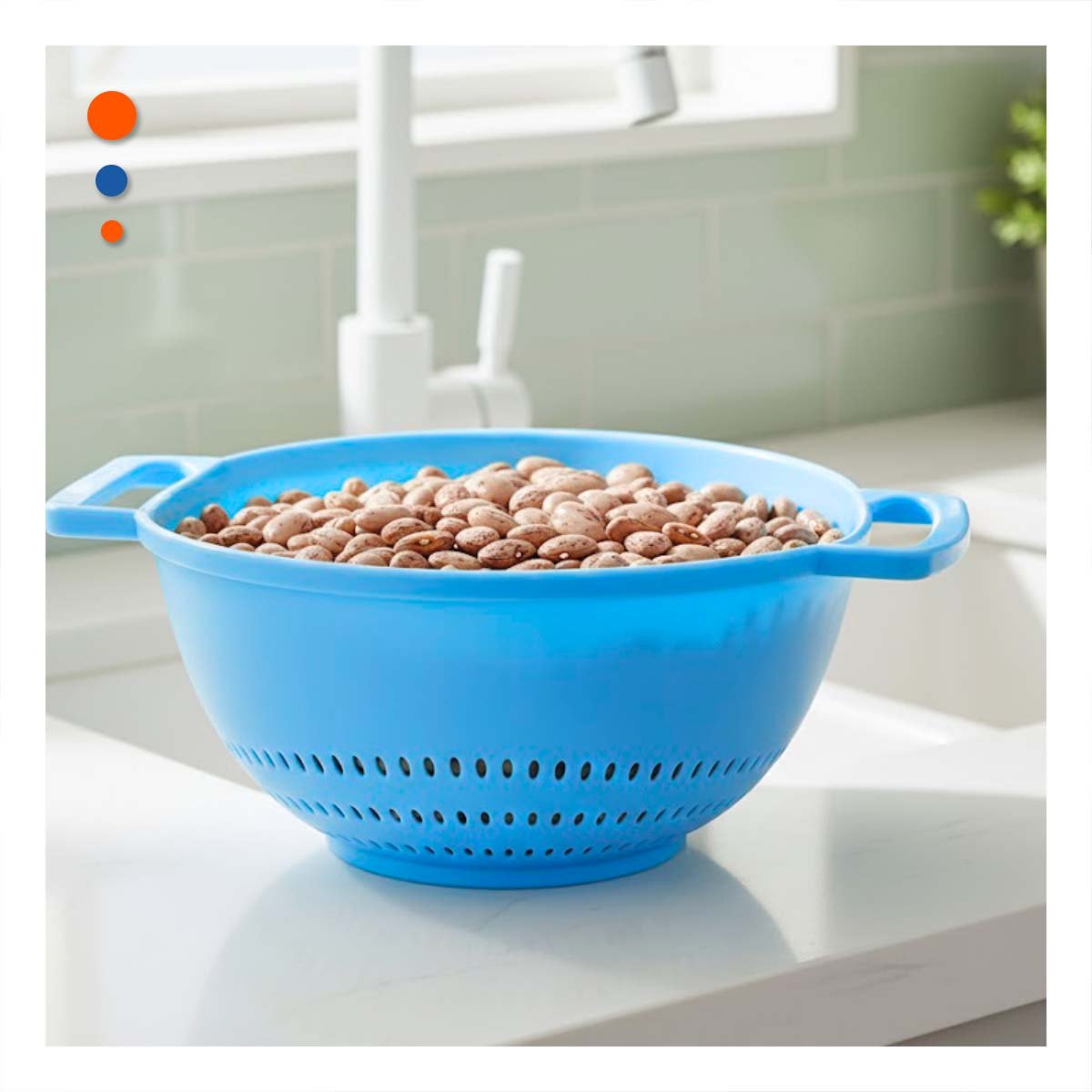 PACK12 SOPORTE FILTRANTE CELESTE PARA ARROZ CON ASAS 22,5X26,5CM PRACTICO Y+REGALO STICKER - 5