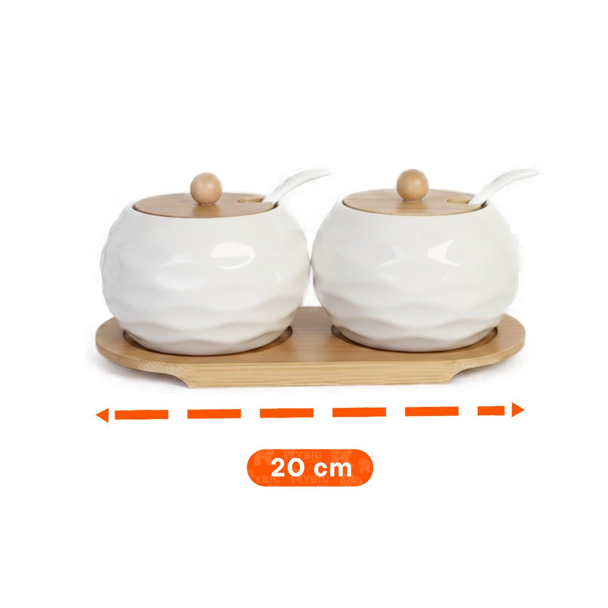 PACK DE 2 RECIPIENTES BLANCO TAPA BAMBU 19,9CM COCINA Y GUARDAR ALIMENTOS DIARIO Y+POST IT - 4