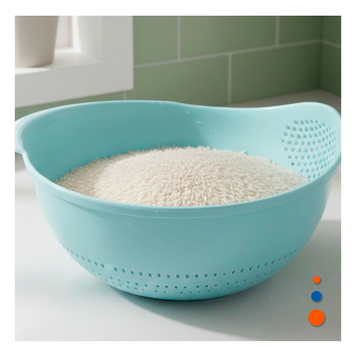 PACK2 TABLA ESCURRIDORA DE ARROZ CELESTE 22,5X11CM PARA COCINA HOGAR LED Y+REGALO STICKER - 3