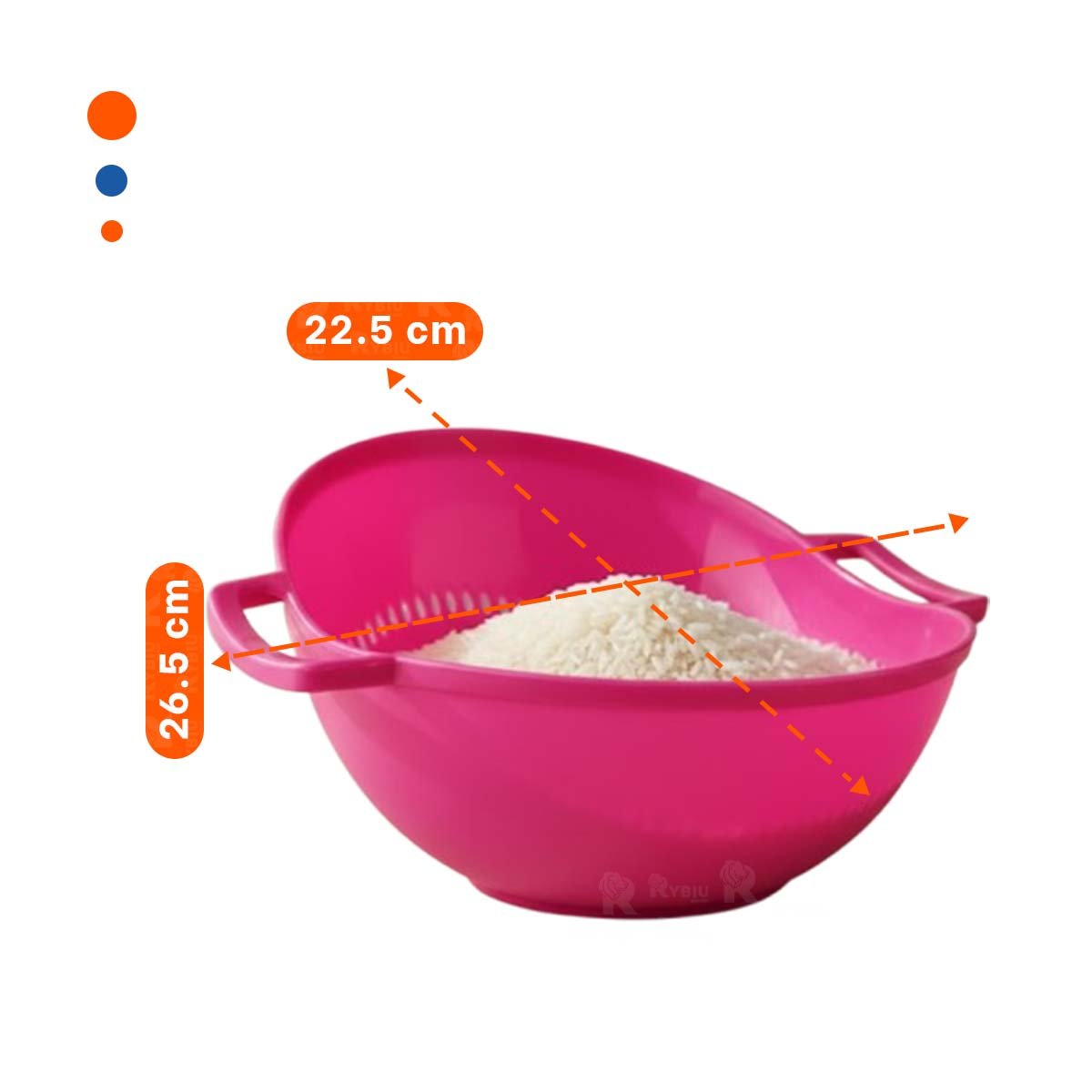 PACK4 CONTENEDOR PRACTICO ROSADO PARA ARROZ CON ASAS 22,5X26,5CM COCINA FACIL Y DURADERA - 4