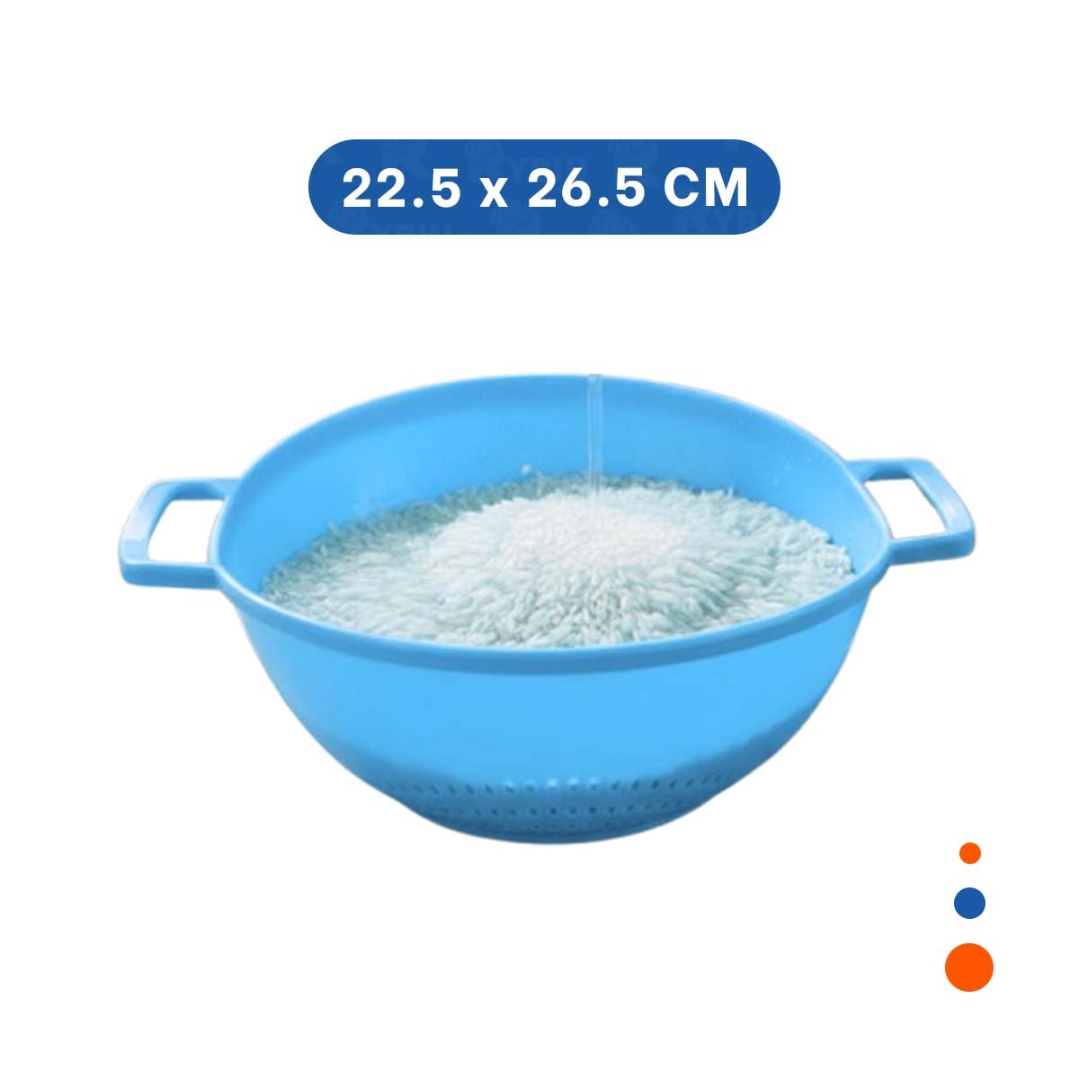 PACK4 CONTENEDOR ESCURRIDIZO CELESTE PARA ARROZ CON ASAS 22,5X26,5CM PRACTICO Y+PAPEL REGALO - 4