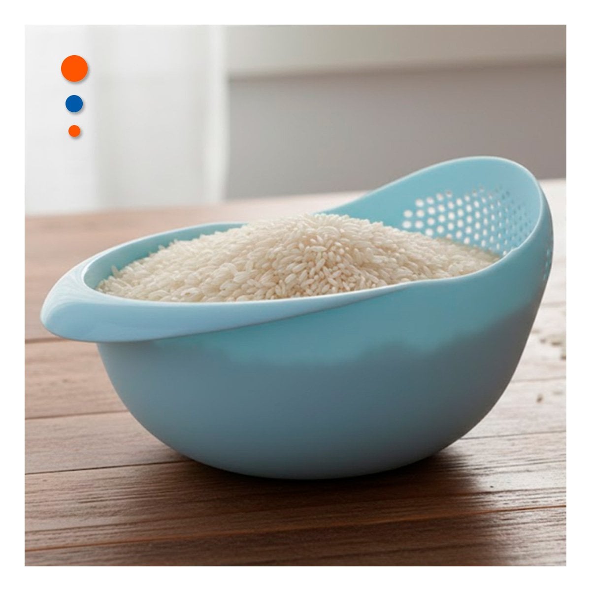 PACK12 CAJITA ESCURRIDORA DE ARROZ CELESTE 22,5X11CM PARA COCINA CASA MODERNA Y+REGALO STICKER - 3