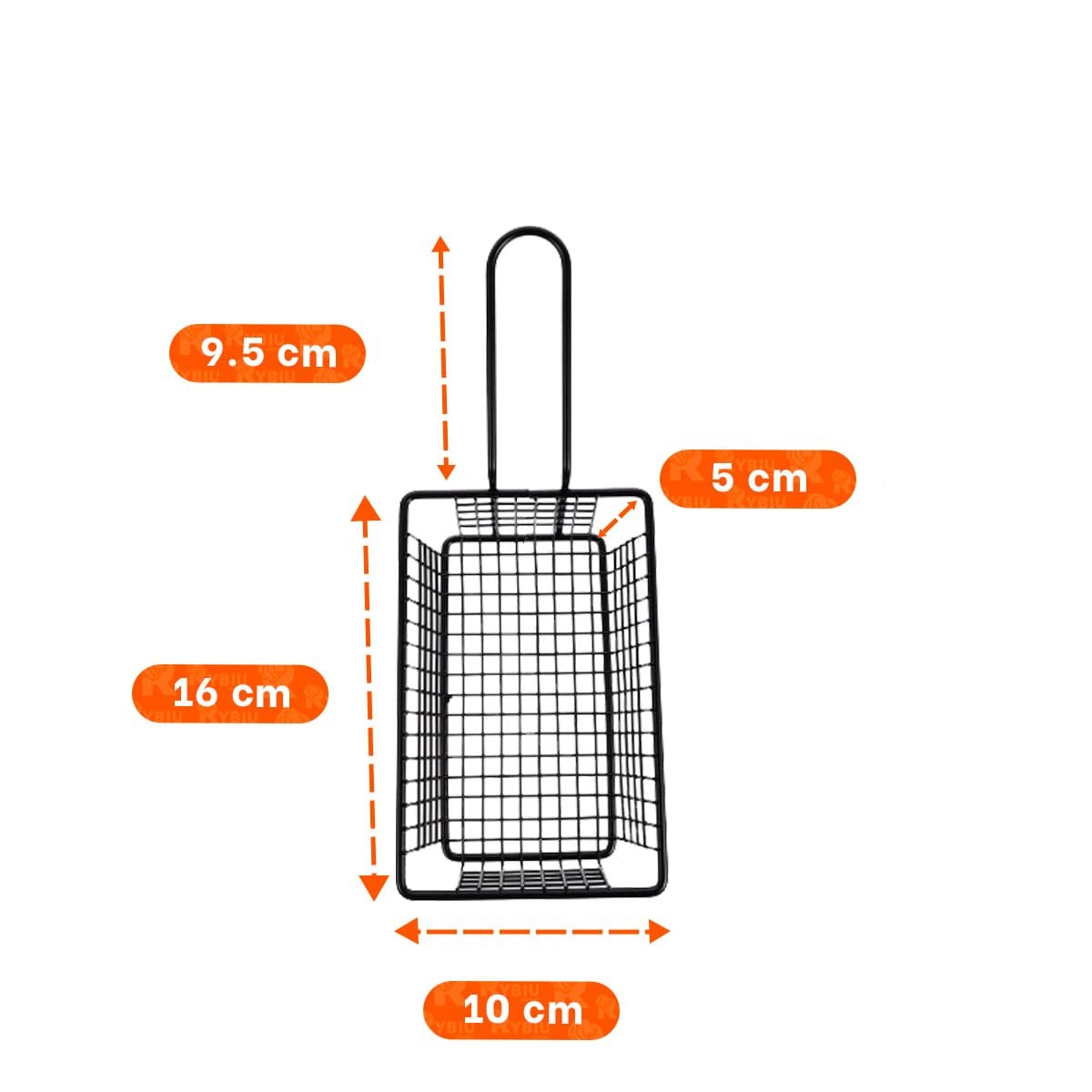 CESTA NEGRO RECTANGULAR CON ASA LARGA PARA PREPARACION EN COCINA - 4