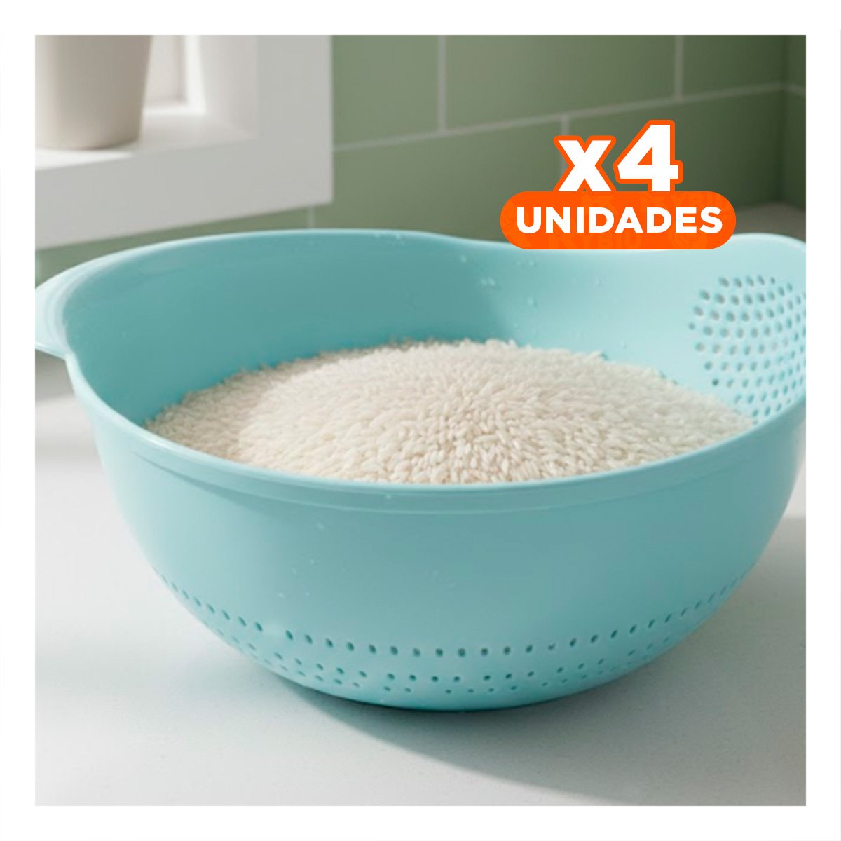 PACK4 TABLA ESCURRIDORA DE ARROZ CELESTE 22,5X11CM PARA COCINA CASA ELEGANTE - 1