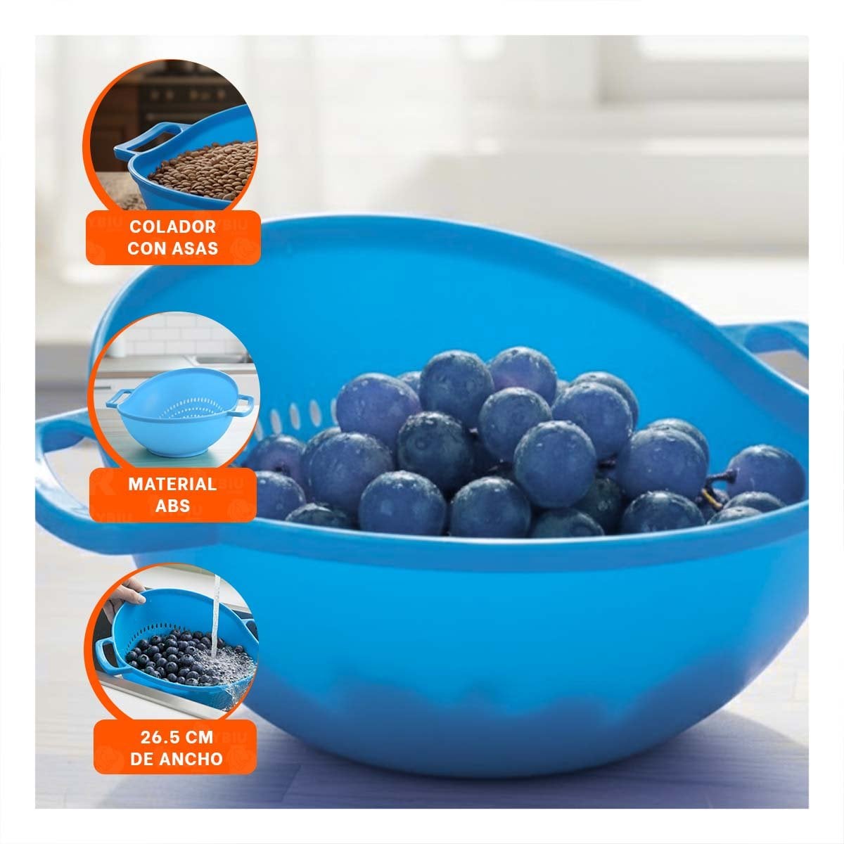 PACK2 CONTENEDOR ESPECIAL CELESTE PARA ARROZ CON ASAS 22,5X26,5CM COCINA Y+PAPEL REGALO - 5