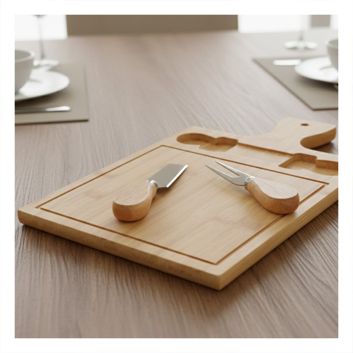 PACK2 CONTENEDOR DE MADERA BAMBU RECTANGULAR CON 2 UTENSILIOS USO DIARIO Y COCINA - 2