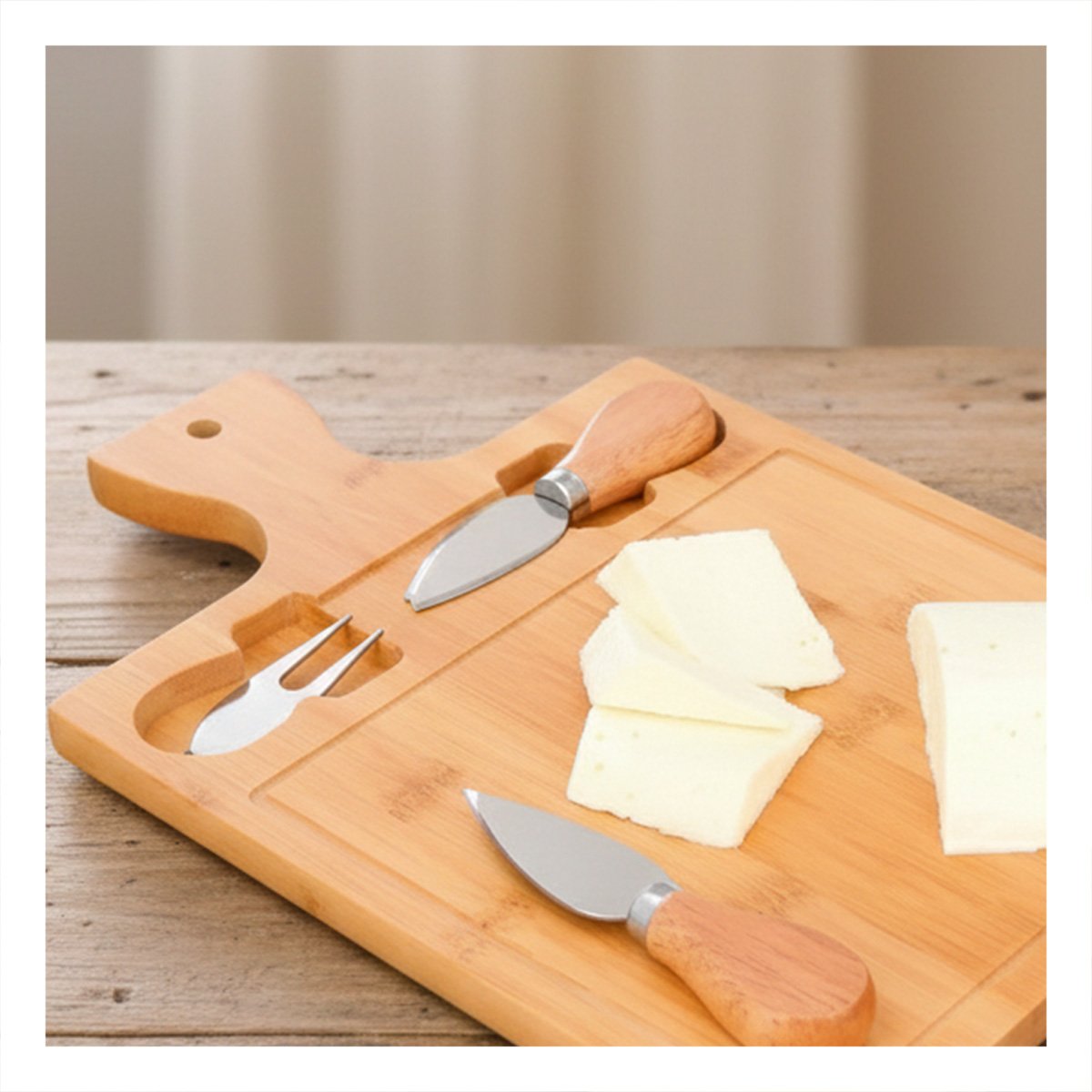 PACK4 TAPA CON 2 UTENSILIOS DE MADERA BAMBU RECTANGULAR PARA COCINA Y HOGAR Y+REGALO STICKER - 5