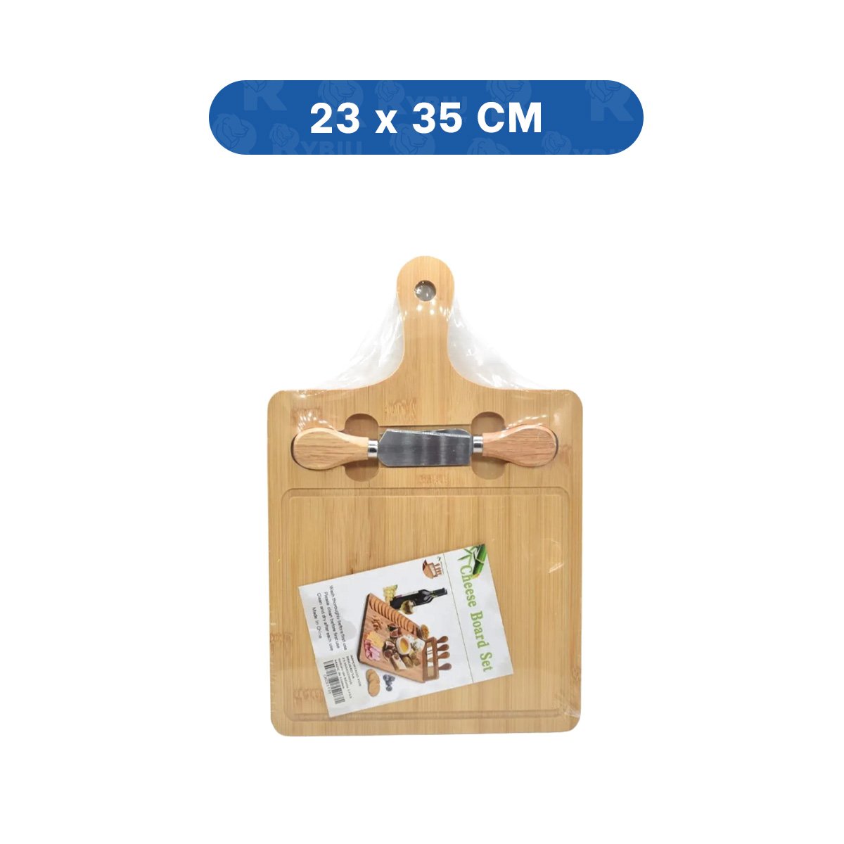 PACK6 TABLA DE MADERA BAMBU RECTANGULAR CON 2 UTENSILIOS PARA CORTAR Y SERVIR - 4