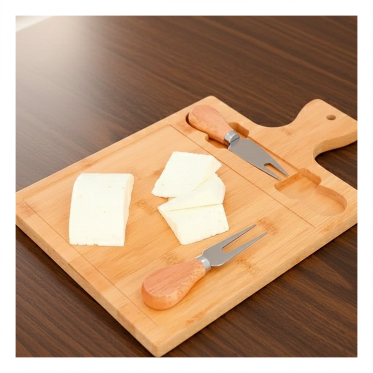 PACK2 BASE RECTANGULAR CON 2 UTENSILIOS DE MADERA BAMBU DECORATIVA Y FUNCIONAL Y+REGALO STICKER - 3