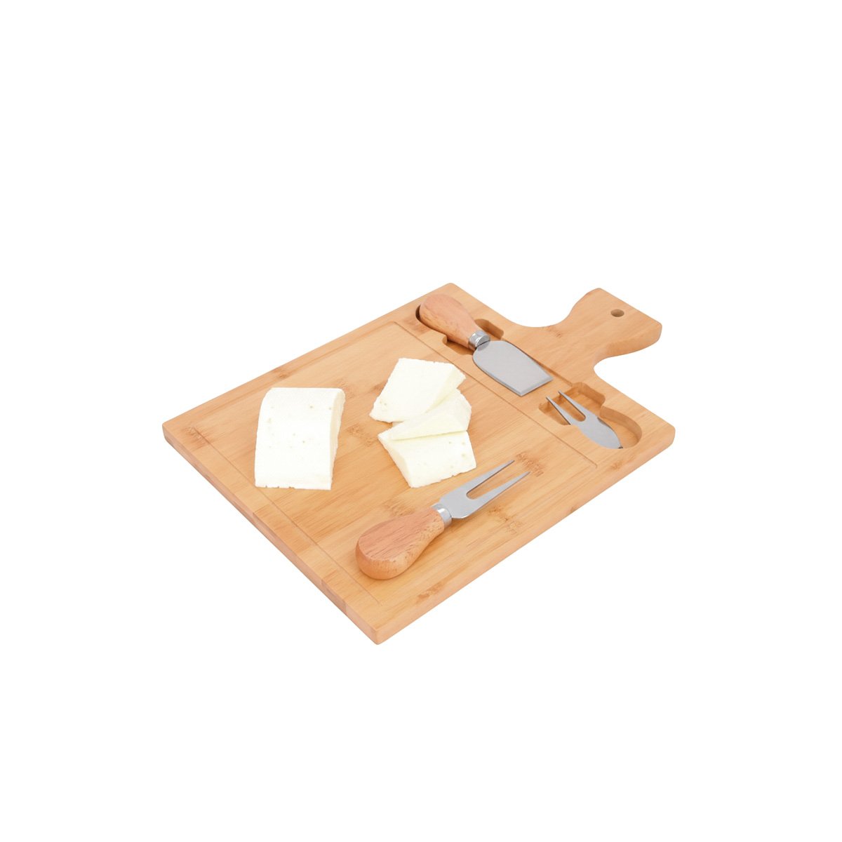 PACK6 TABLA CON 2 UTENSILIOS DE MADERA BAMBU RECTANGULAR USO DIARIO Y COCINA Y+REGALO STICKER - 2
