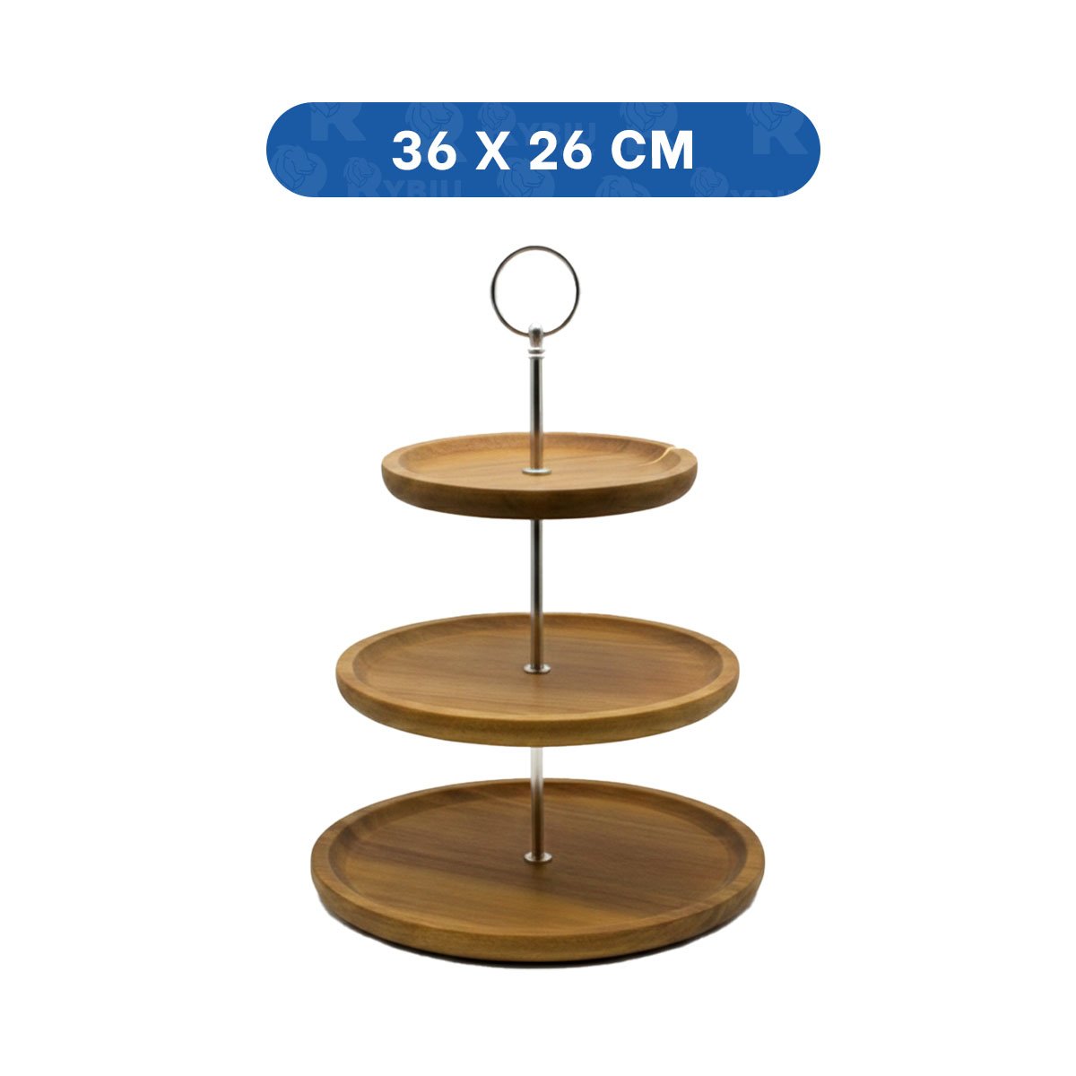 PACK2 BASE 3 NIVELES MARRON CIRCULAR EXHIBIDOR MADERA GUARDAR OBJETOS Y USO DIARIO - 4