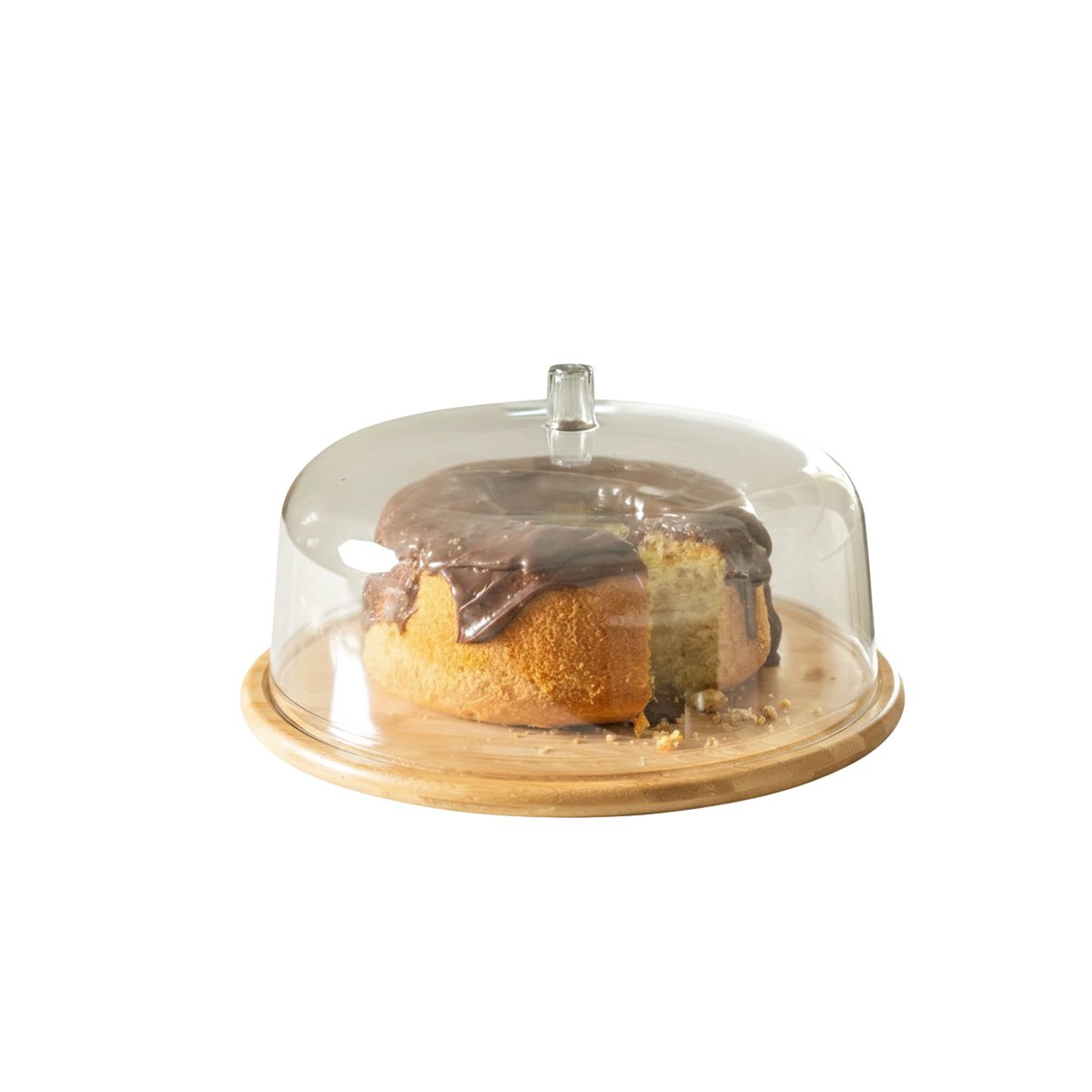 SOPORTE EXHIBIDOR CON CUPULA DE PLASTICO DE COLOR TRANSPARENTE 23X18CM Y+PAPEL REGALO - 1