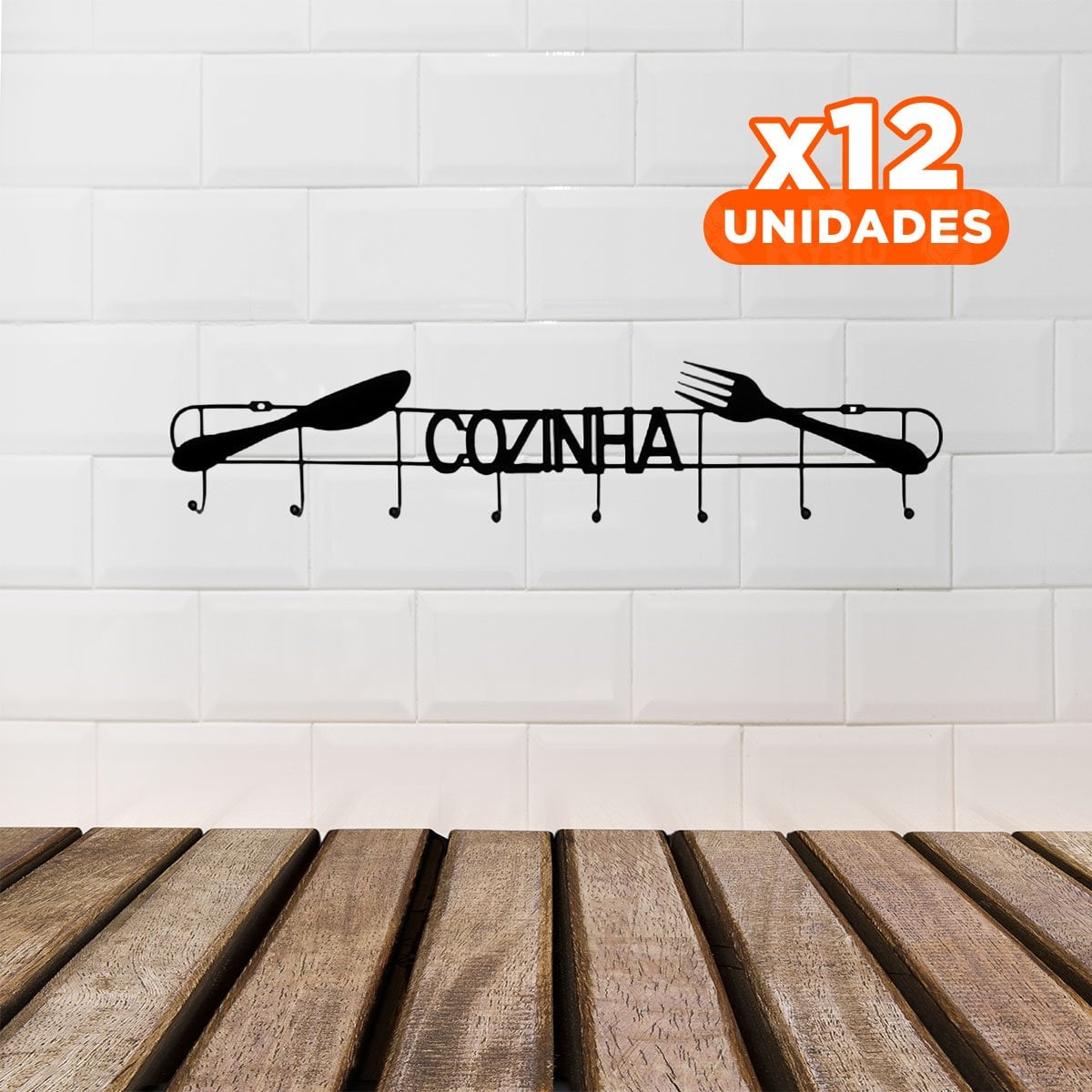 PACK12 ORGANIZADOR NEGRO DE COCINA CON SISTEMA DE COLGADO EN PARED - 1