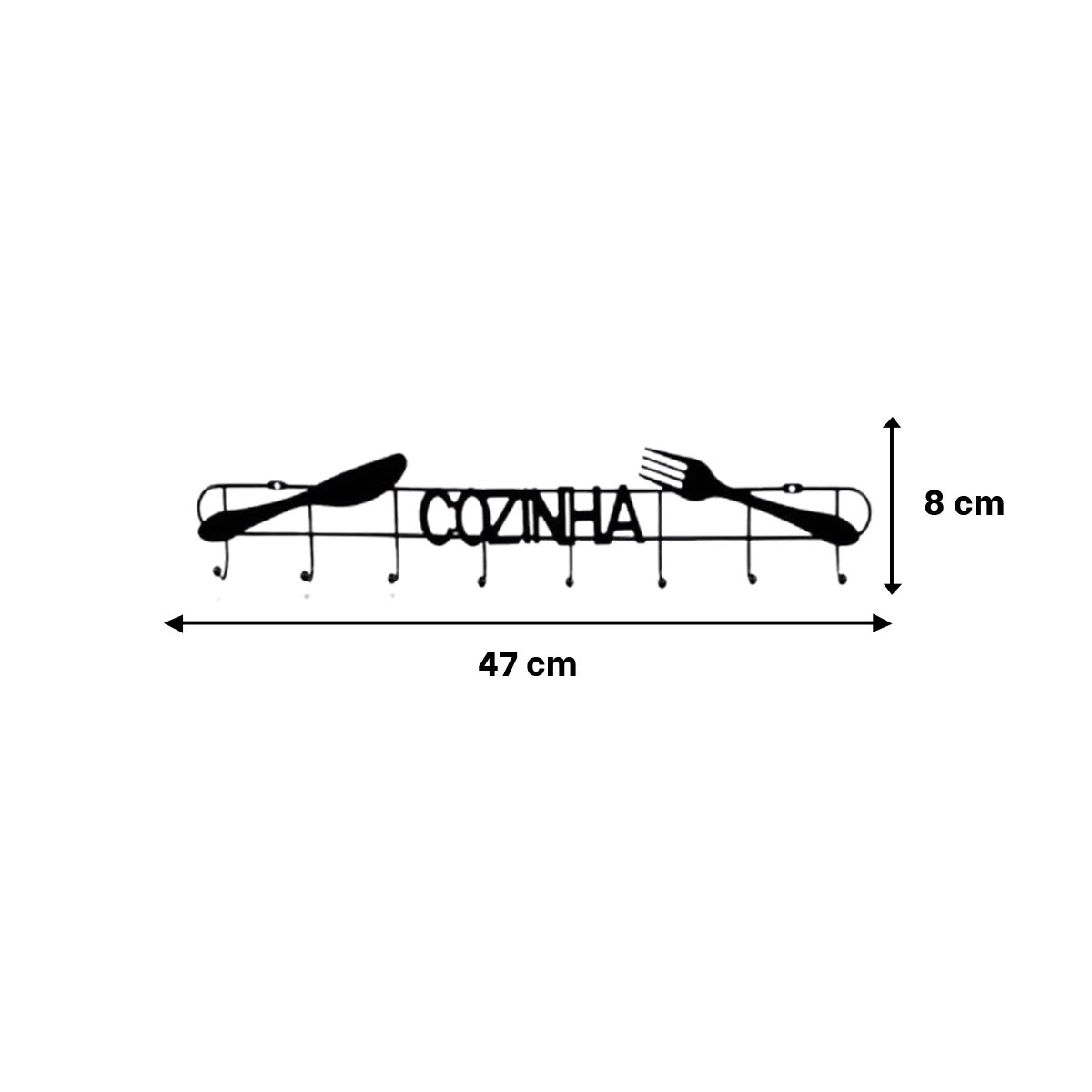 ORGANIZADOR NEGRO DE PARED CON GANCHOS PARA MANTENER ORDEN EN COCINA Y+PAPEL REGALO - 4