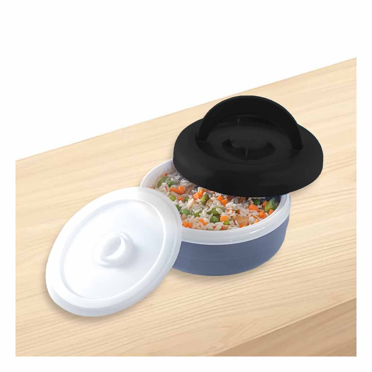 CONTENEDOR DE COMIDA 1.25L NEGRO Y PLOMO FACIL DE LLEVAR Y+POST IT - 2