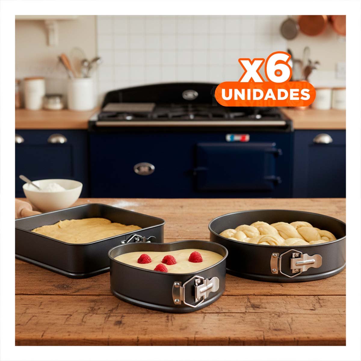 PACK6 KIT DESMONTABLE PARA COCINA MODERNA PLATEADO CON 3 FORMAS Y MEDIDAS Y+REGALO STICKER - 1
