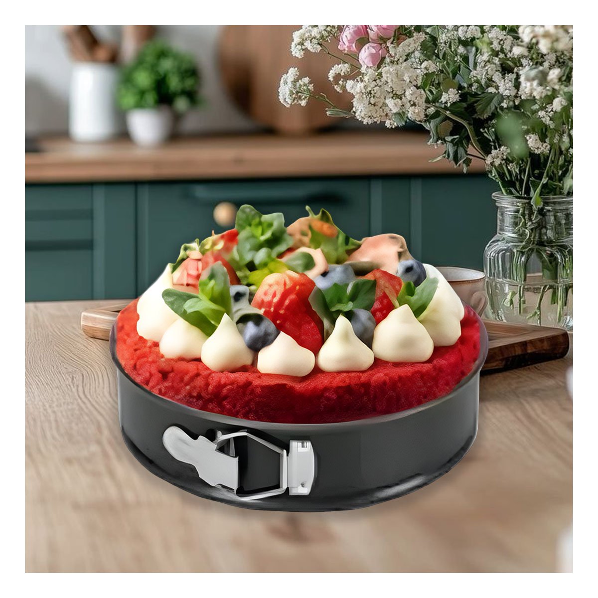 SET DE REPOSTERIA DESMONTABLE COLOR PLATEADO CON 3 CIRCULOS Y MEDIDAS VARIABLES Y+LIGAS REGALO - 2