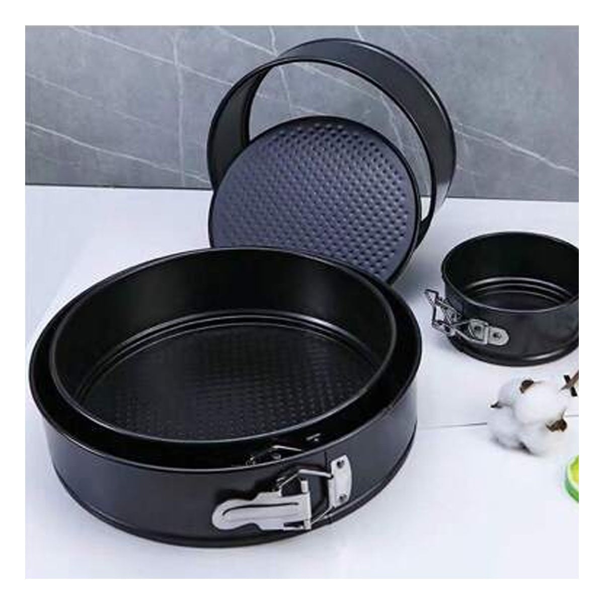 SET DE MOLDES PARA DULCES COLOR PLATEADO CON 3 CIRCULOS Y MEDIDAS Y+REGALO STICKER - 2