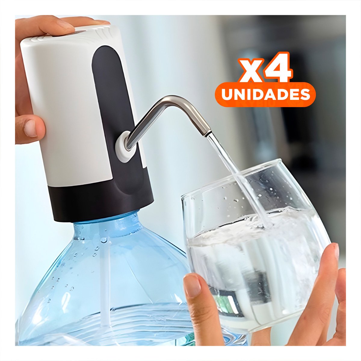 PACK4 DISPENSADOR DE COLOR BLANCO RECARGABLE PARA AGUA CON OPERACION ELECTRICA - 1