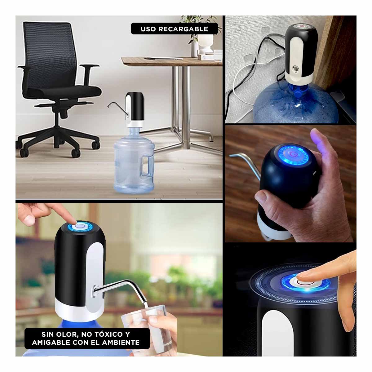 BOMBA RECARGABLE ELECTRICO DE COLOR NEGRO PARA USO CON AGUA Y+LIGAS REGALO - 5