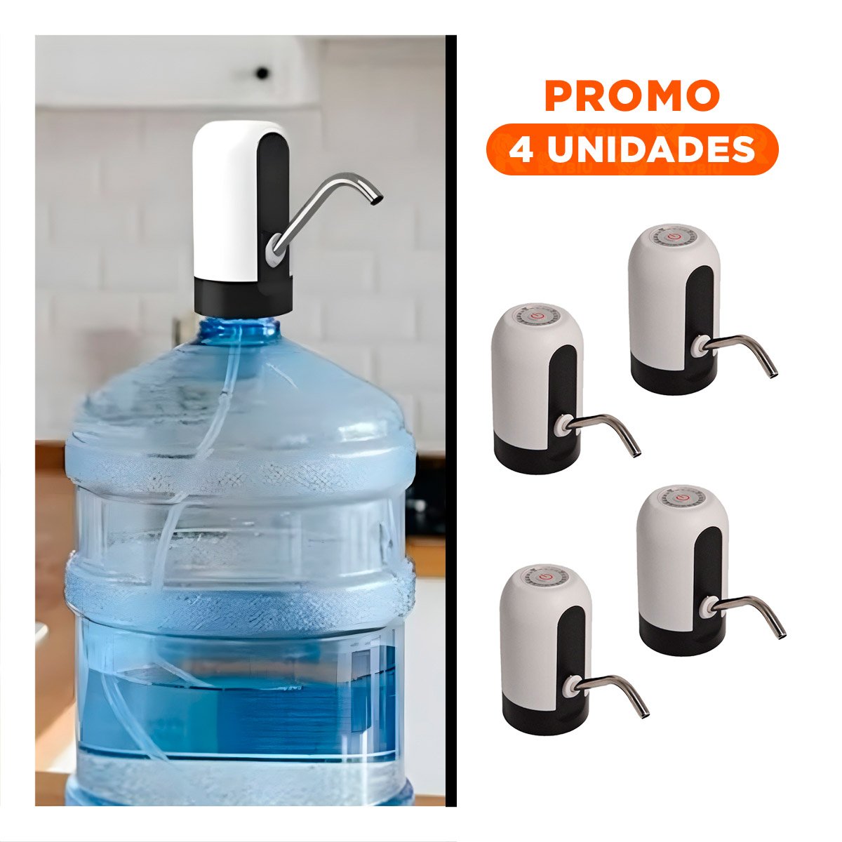 PACK4 MODULO DE AGUA DE COLOR BLANCO CON FUNCION ELECTRICO RECARGABLE Y+REGALO STICKER - 1