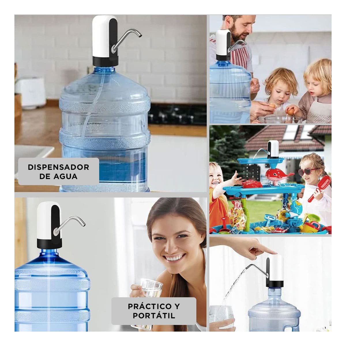 BOMBA RECARGABLE ELECTRICO DE COLOR BLANCO PARA USO CON AGUA Y+LIGAS REGALO - 5