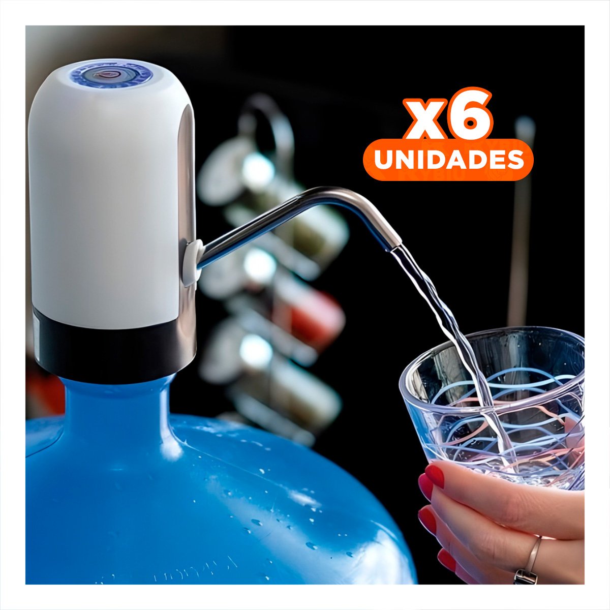 PACK6 SISTEMA RECARGABLE DE AGUA DE COLOR BLANCO CON MECANISMO ELECTRICO Y+REGALO STICKER - 1
