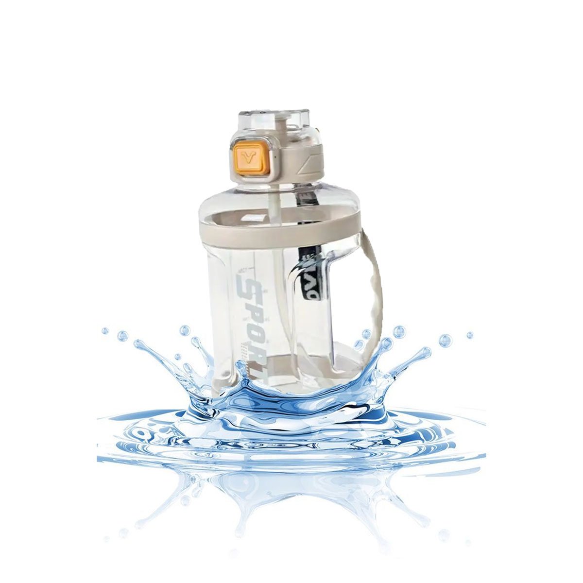 BOTELLA LIVIANA PARA MANTENER AGUA DISPONIBLE TODO EL DIA BLANCO Y+LIGAS REGALO - 3