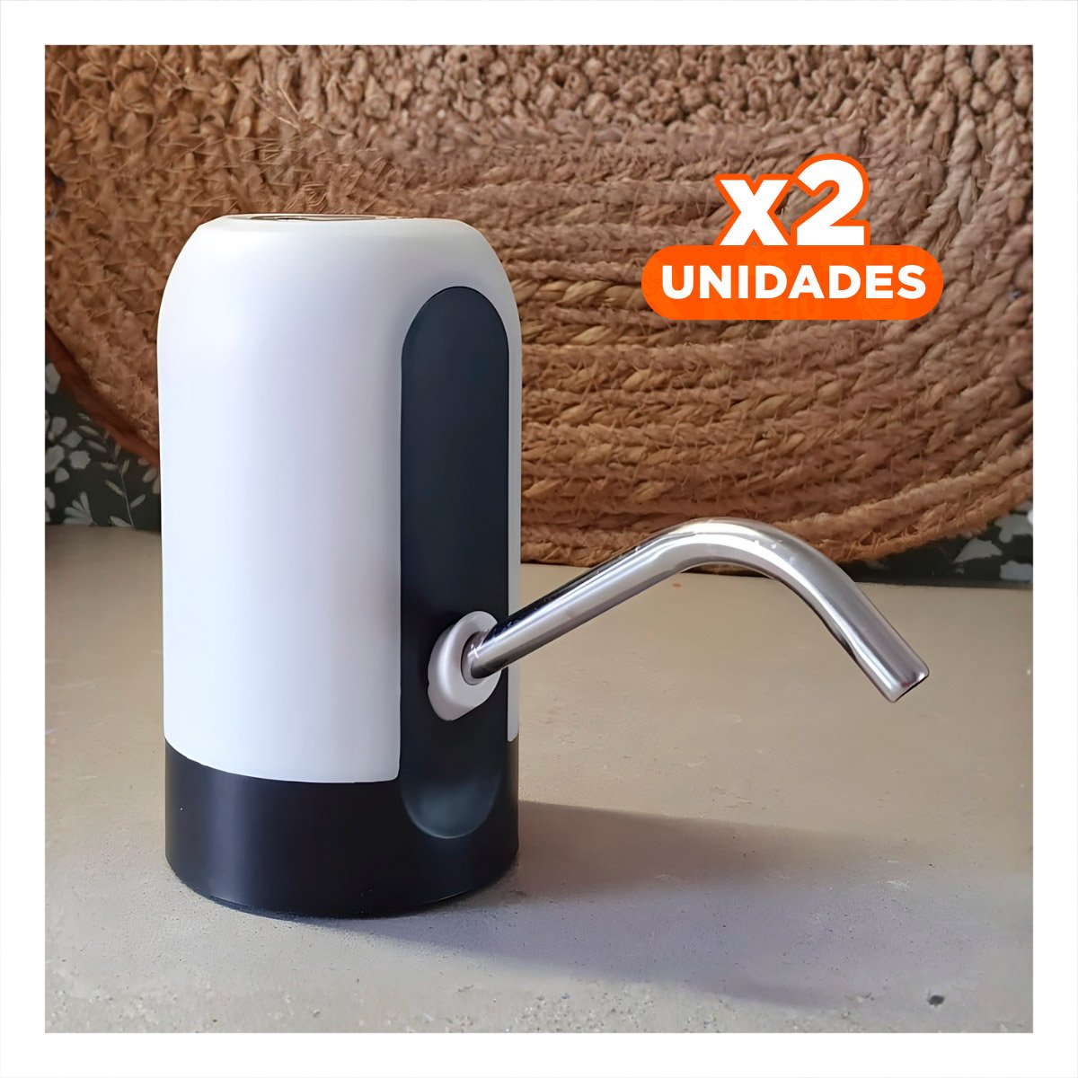 PACK2 DISPENSADOR ELECTRICO DE AGUA DE COLOR BLANCO CON SISTEMA RECARGABLE Y+REGALO STICKER - 1