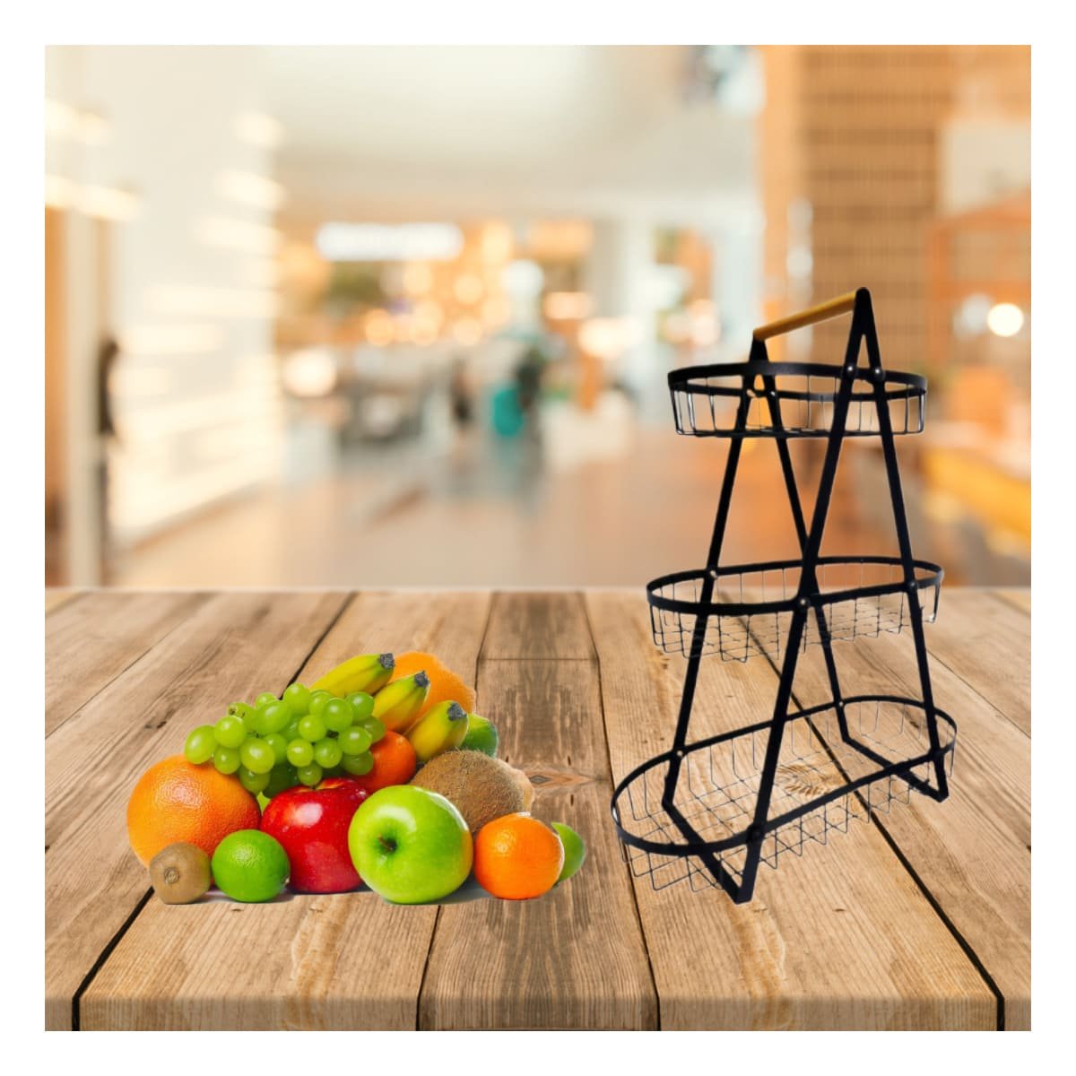 PACK6 BANDEJA TRIANGULAR PARA MANTENER FRUTAS A LA VISTA Y ORDENADAS NEGRO Y+REGALO STICKER - 3