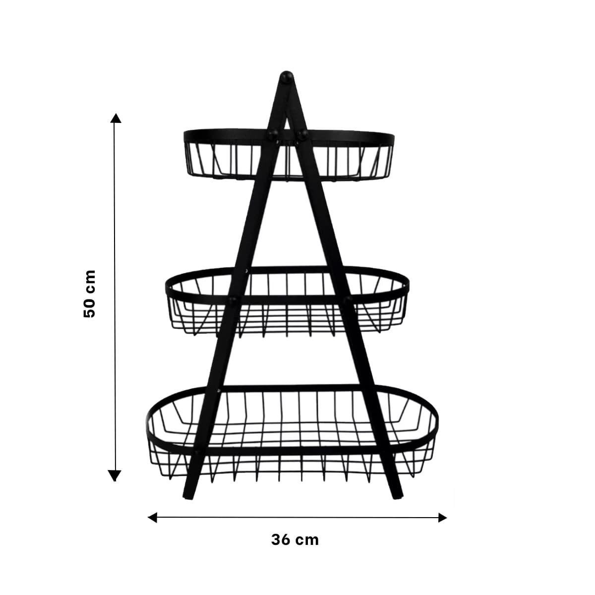 PACK6 BANDEJA TRIANGULAR PARA MANTENER FRUTAS A LA VISTA Y ORDENADAS NEGRO Y+REGALO STICKER - 4