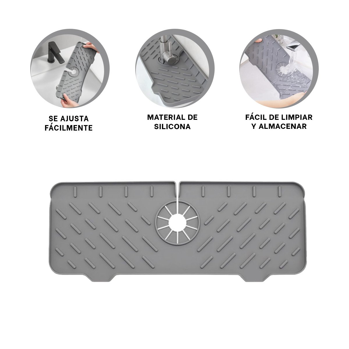 MALLA DE DRENAJE PARA LAVADERO EN SILICONA COLOR PLOMO HOGAR - 3