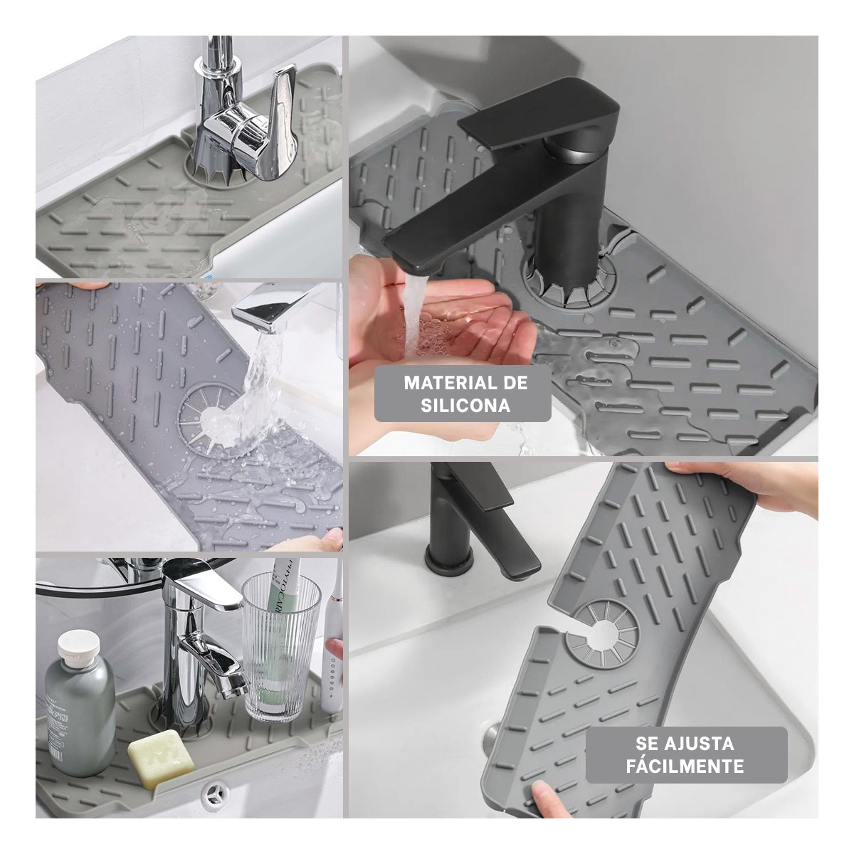 MALLA DE DRENAJE PARA LAVADERO EN SILICONA COLOR PLOMO HOGAR - 5