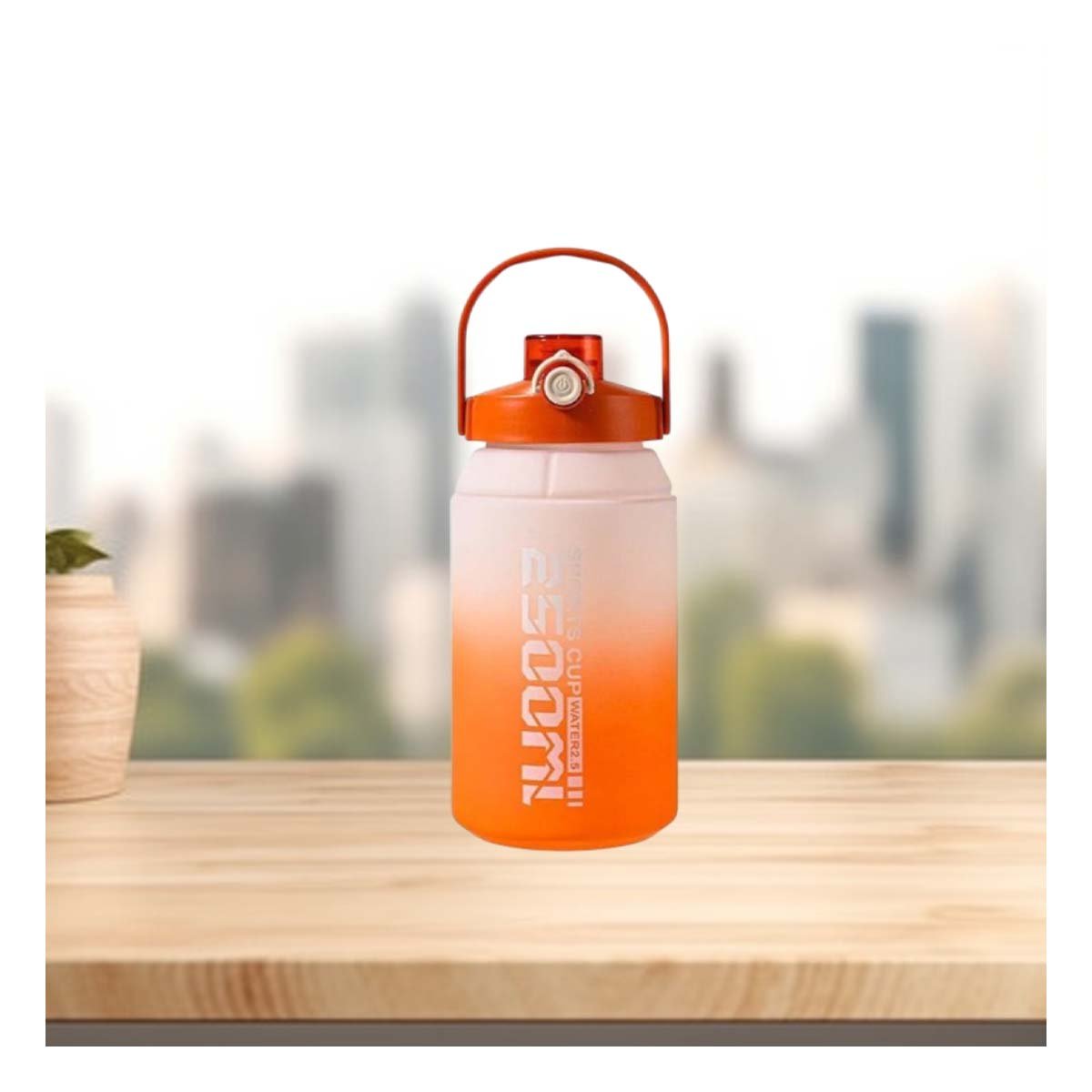 PACK4 ENVASE REUTILIZABLE PARA TODO EL DIA 2500ML EN NARANJA Y BLANCO Y+PAPEL REGALO - 2