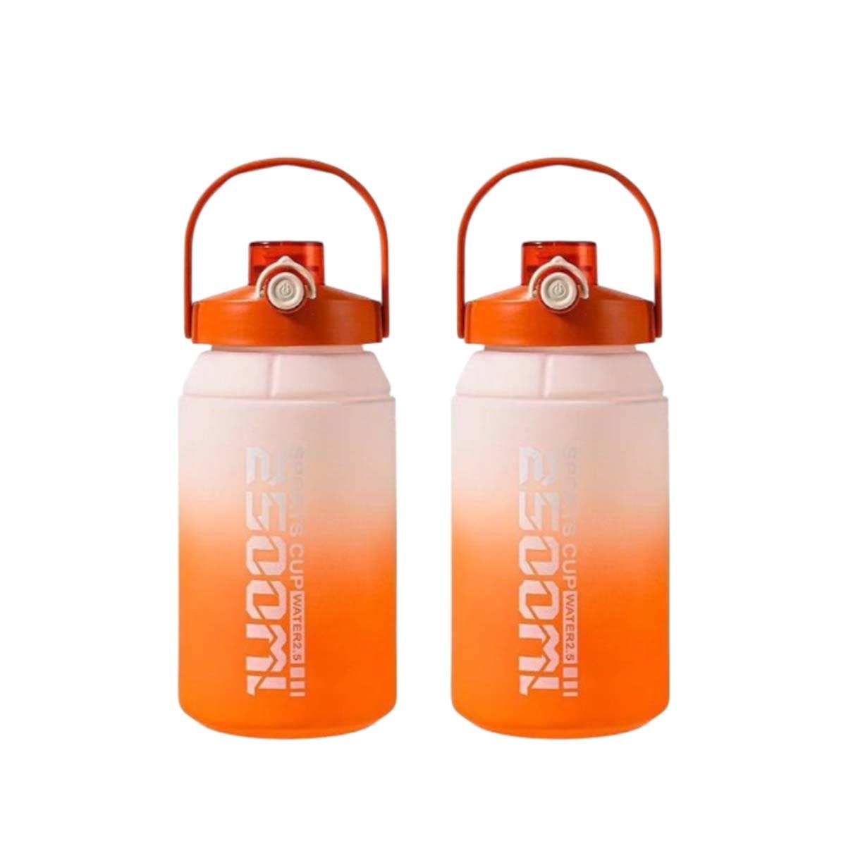 PACK4 ENVASE REUTILIZABLE PARA TODO EL DIA 2500ML EN NARANJA Y BLANCO Y+PAPEL REGALO - 3