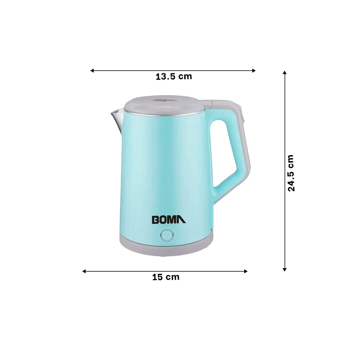 JARRO ELECTRICO DURADERO CON BASE ANTIDESLIZANTE Y LUZ INDICADORA 2,3L CELESTE Y+LIGAS REGALO - 4
