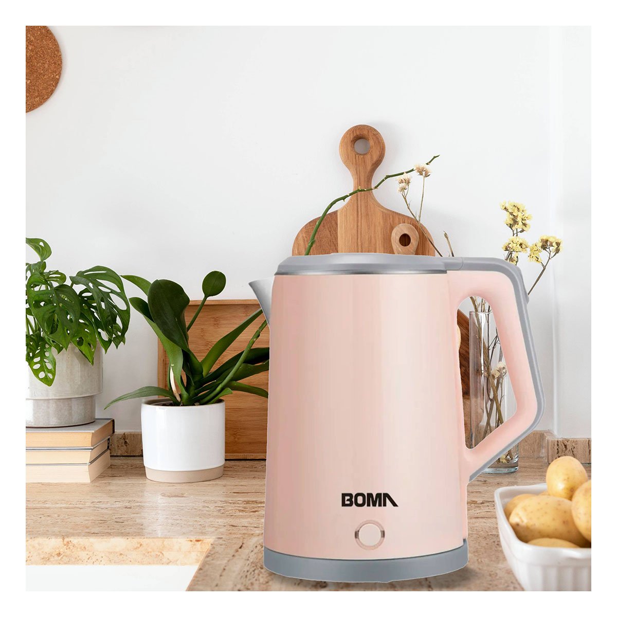 KETTLE MODERNO CON BASE ANTIDESLIZANTE Y VERTIDO FACIL 2,3L MELON Y+PAPEL REGALO - 2