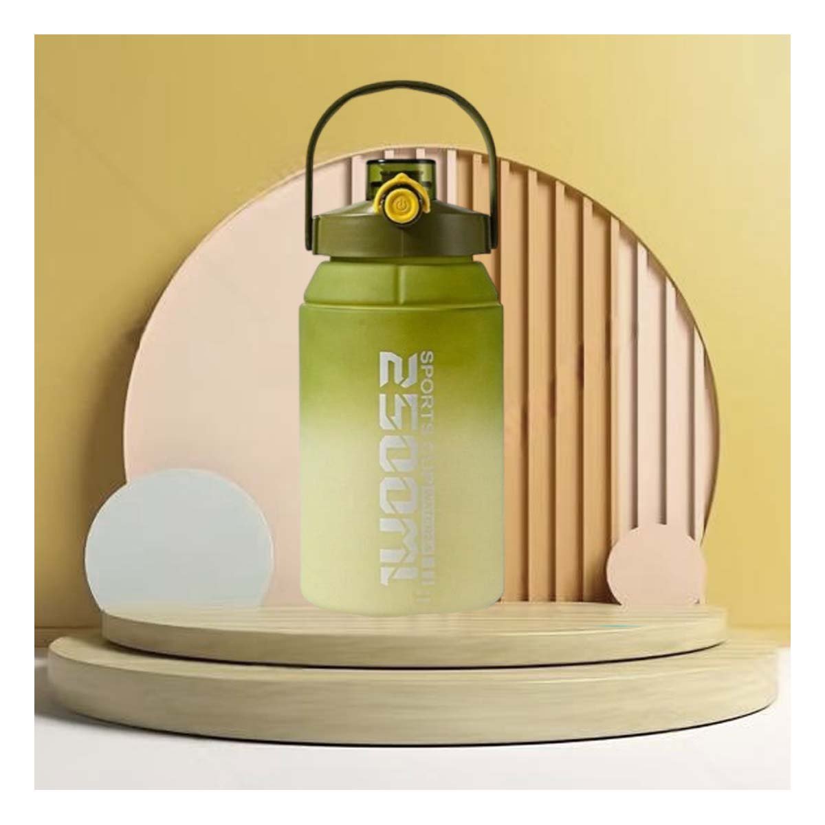 PACK12 PORTA AGUA REUTILIZABLE TODO EL DIA 2500ML EN VERDE Y BLANCO - 3