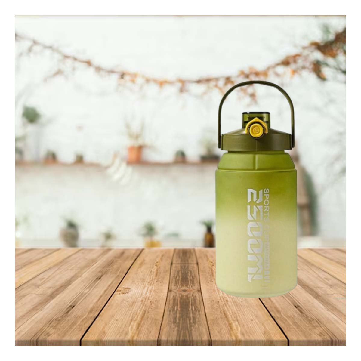 PACK2 CONTENEDOR DEPORTIVO DE AGUA 2500ML EN VERDE Y BLANCO - 5
