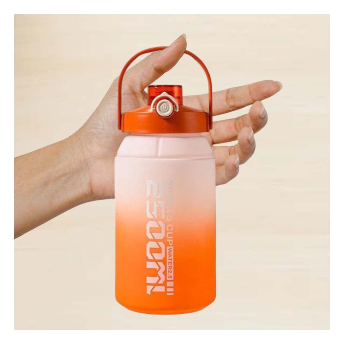CANTIMPLORA PARA HIDRATACION PROLONGADA 2500ML EN NARANJA Y BLANCO Y+PAPEL REGALO - 2