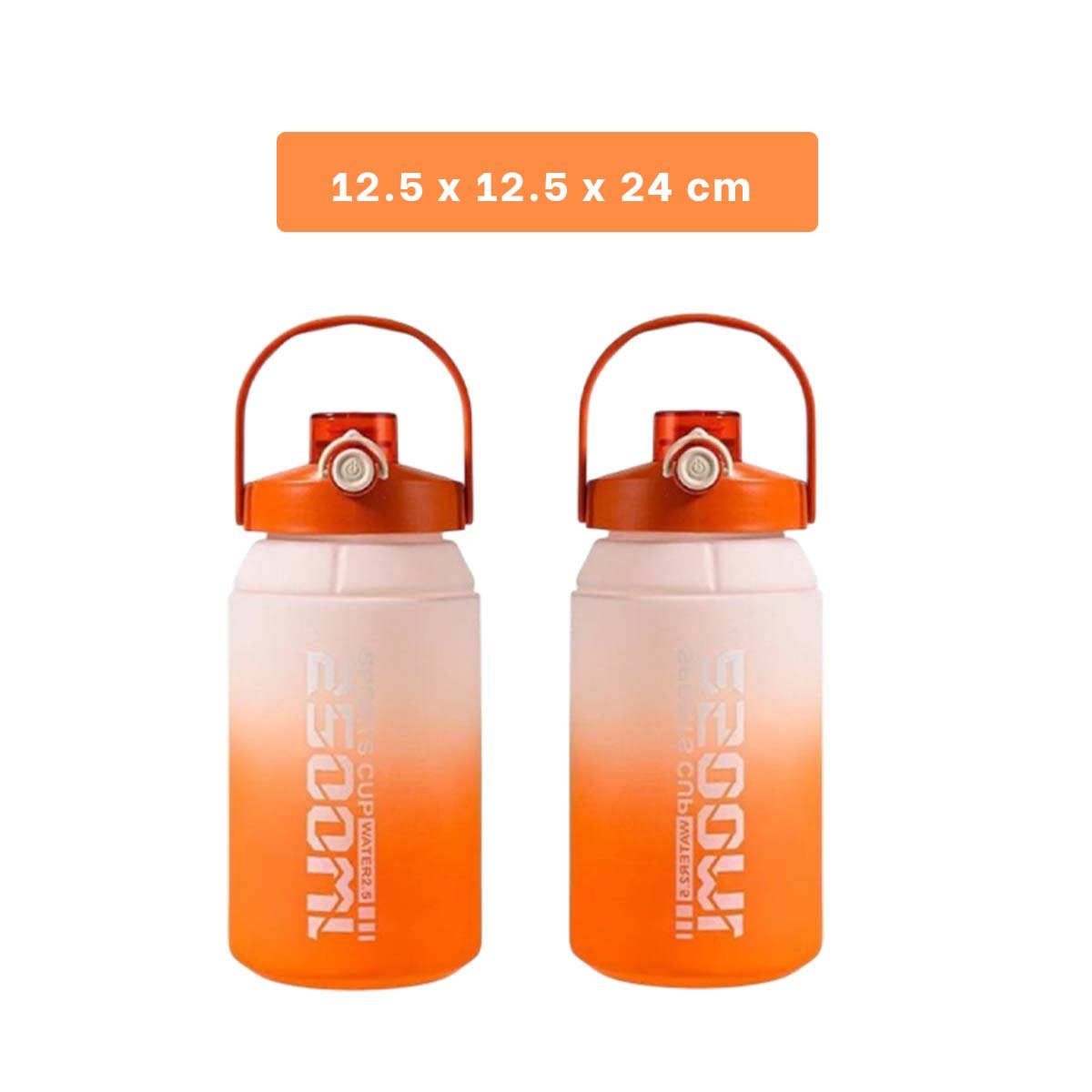 CANTIMPLORA PARA HIDRATACION PROLONGADA 2500ML EN NARANJA Y BLANCO Y+PAPEL REGALO - 4