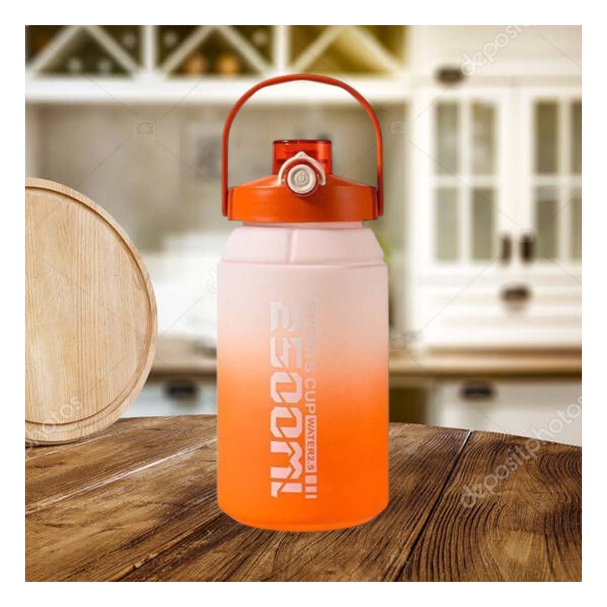 CANTIMPLORA PARA HIDRATACION PROLONGADA 2500ML EN NARANJA Y BLANCO Y+PAPEL REGALO - 5