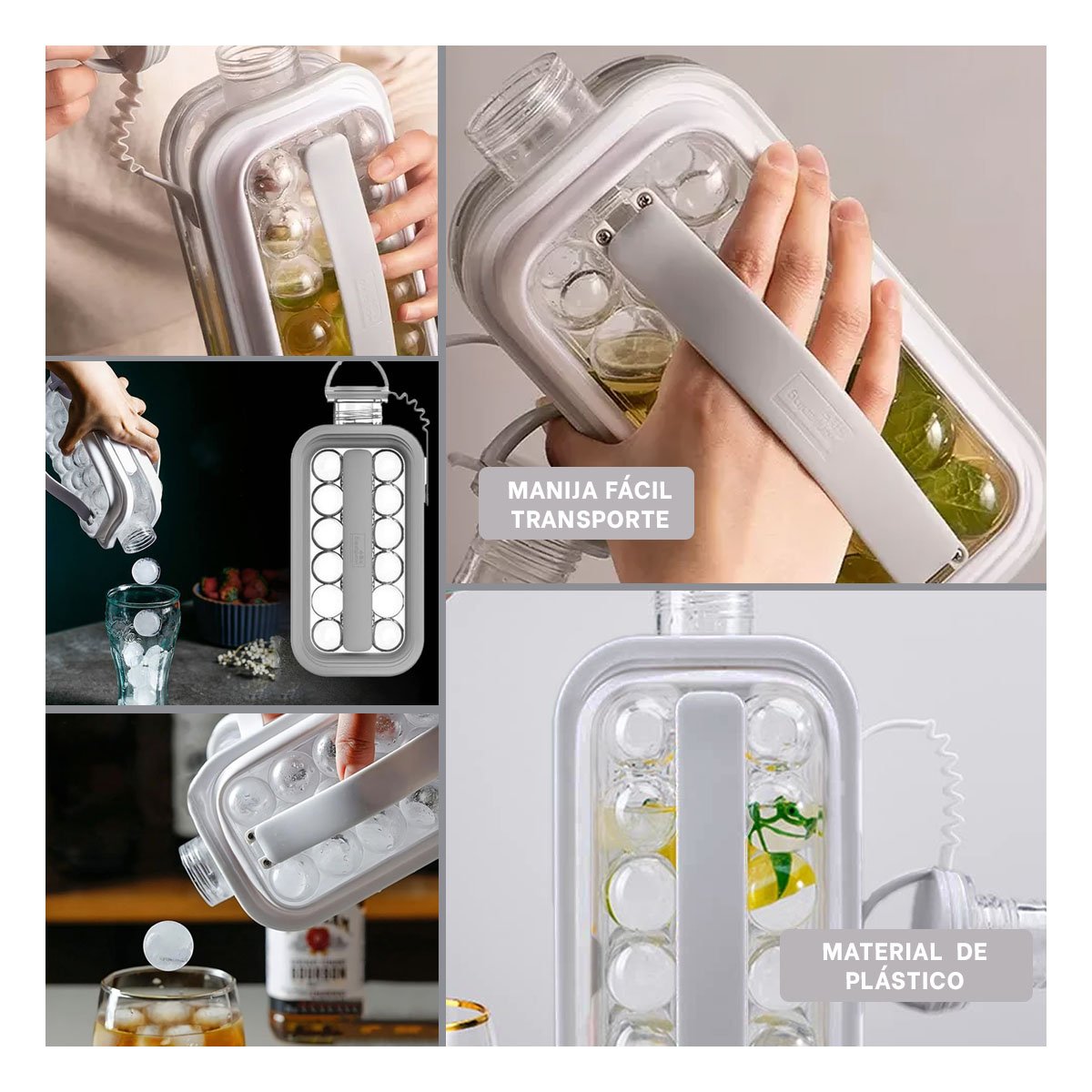 PACK4 CONSERVADOR PARA MANTENER BEBIDAS FRIAS Y CUBOS DE HIELO GRIS Y+REGALO STICKER - 2