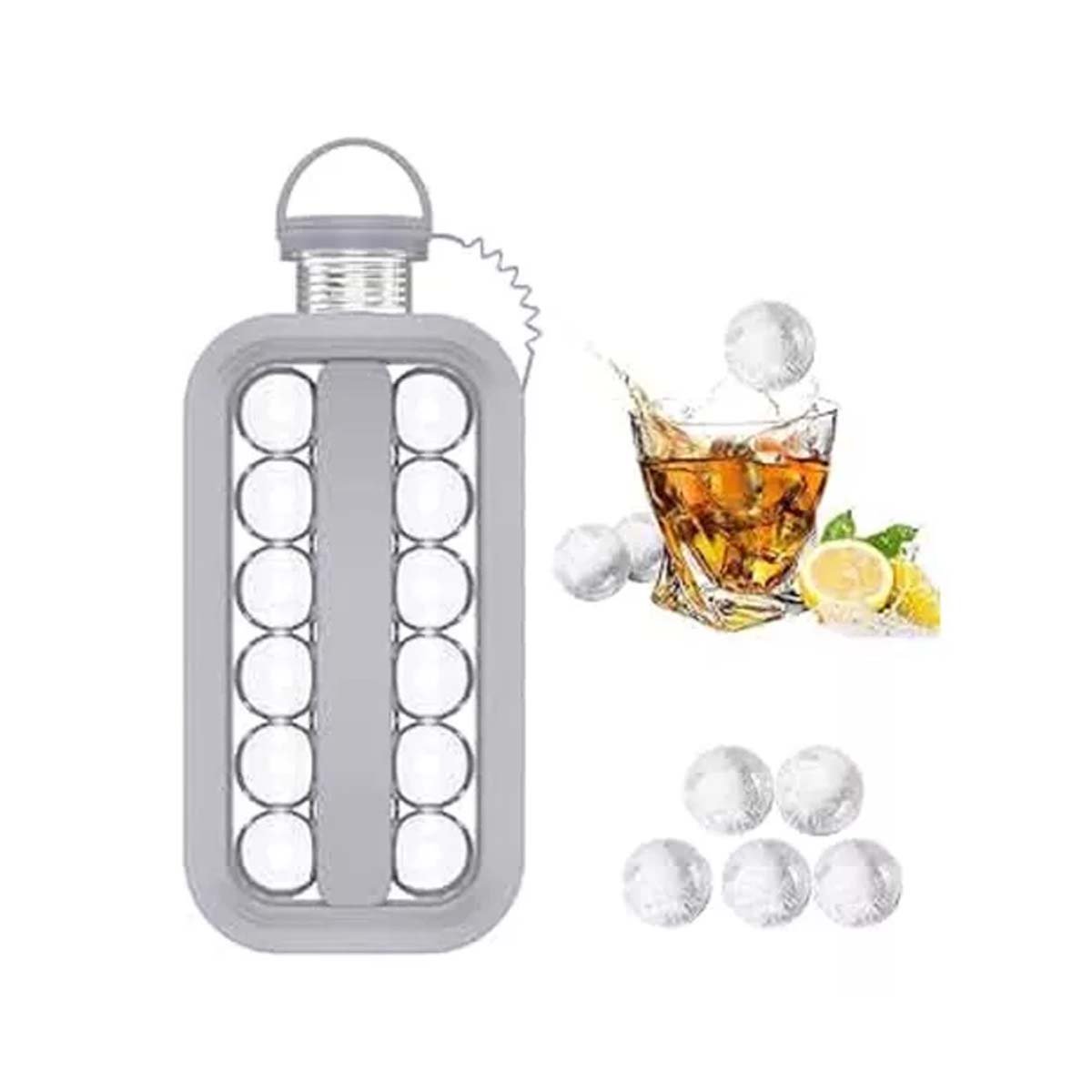 PACK12 REFRIGERADOR PORTATIL QUE PERMITE CREAR CUBOS REDONDOS GRIS Y+REGALO STICKER - 2