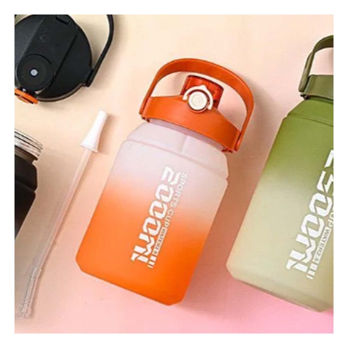 PACK6 RECIPIENTE PRACTICO PARA SALIDAS 2500ML EN NARANJA Y BLANCO Y+PAPEL REGALO - 2