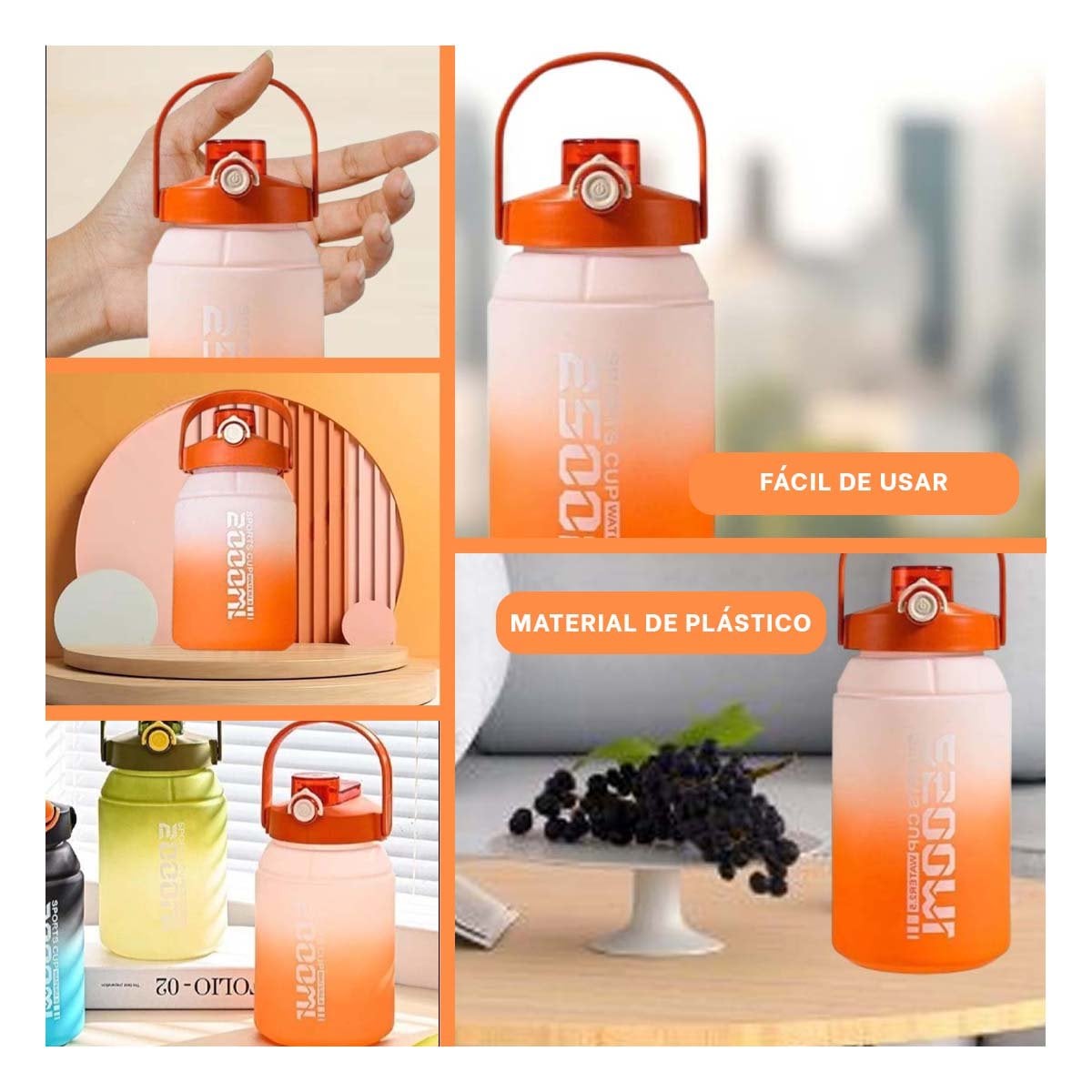 PACK12 TERMO RESISTENTE PARA USO DIARIO 2500ML EN NARANJA Y BLANCO Y+PAPEL REGALO - 2